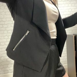 Black blazer and short combo